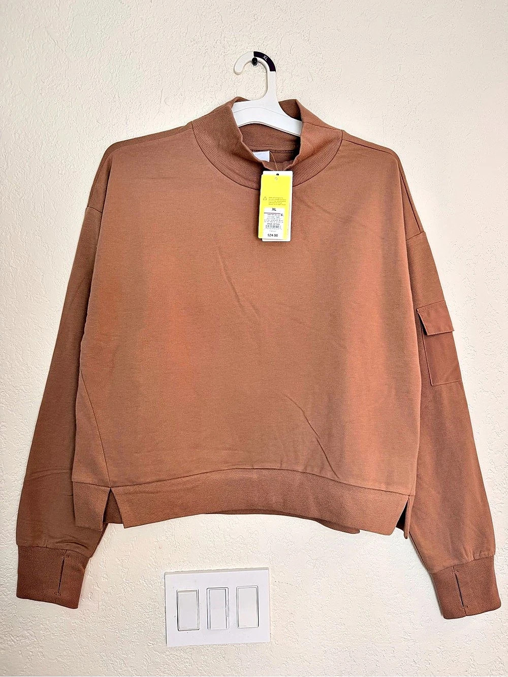 All in Motion Mock Neck Sweatshirt in Brown